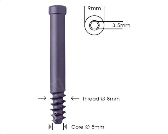 Locking Bolt Ã˜8mm Cannulated Self Tapping For Pfn & Recon Nails